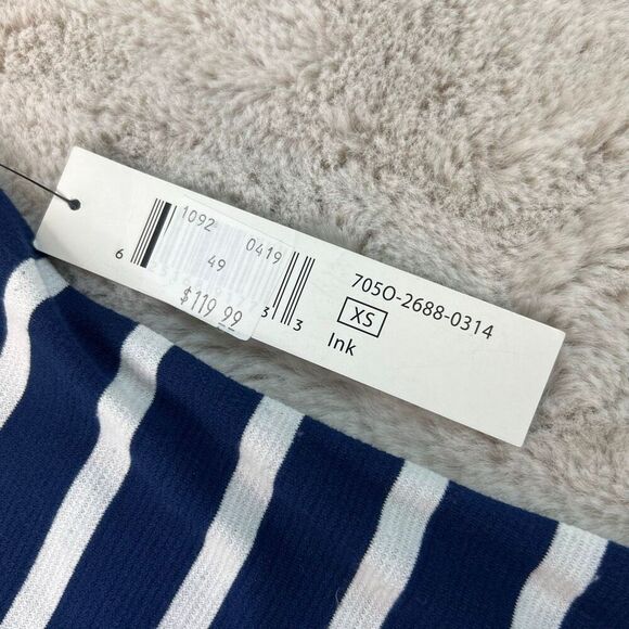 Womens Summer Boho Maxi Dress Tribal femme Size XS Navy Stripe Gold Tie Tassel - Picture 6 of 12